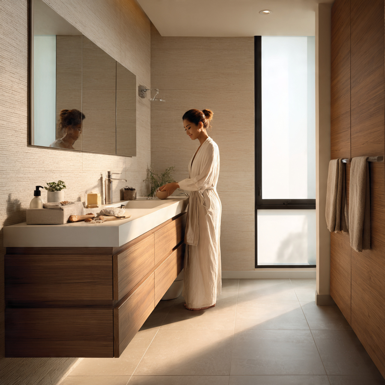 25 Modern Bathroom Decor Ideas for a Sleek & Stylish Upgrade 1 ultra realistic interior photo of modern bathroom