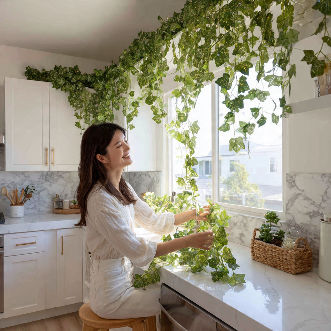 ultra realistic interior photography of above kitc