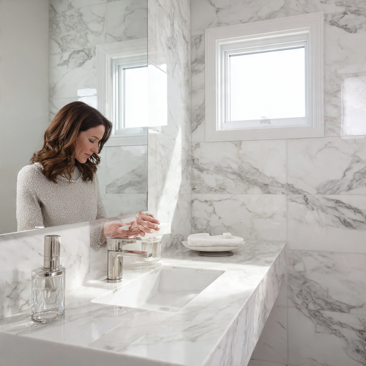 ultra realistic interior photography of half bathr 2