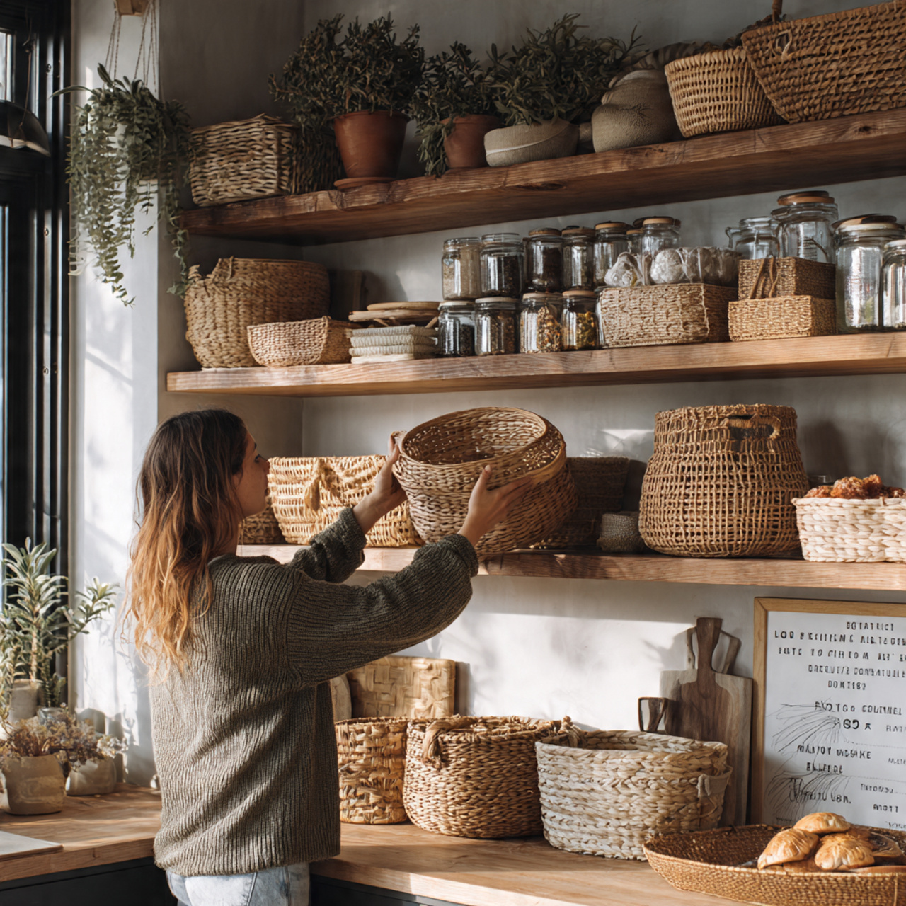 ultra realistic kitchen shelf displaying woven rat