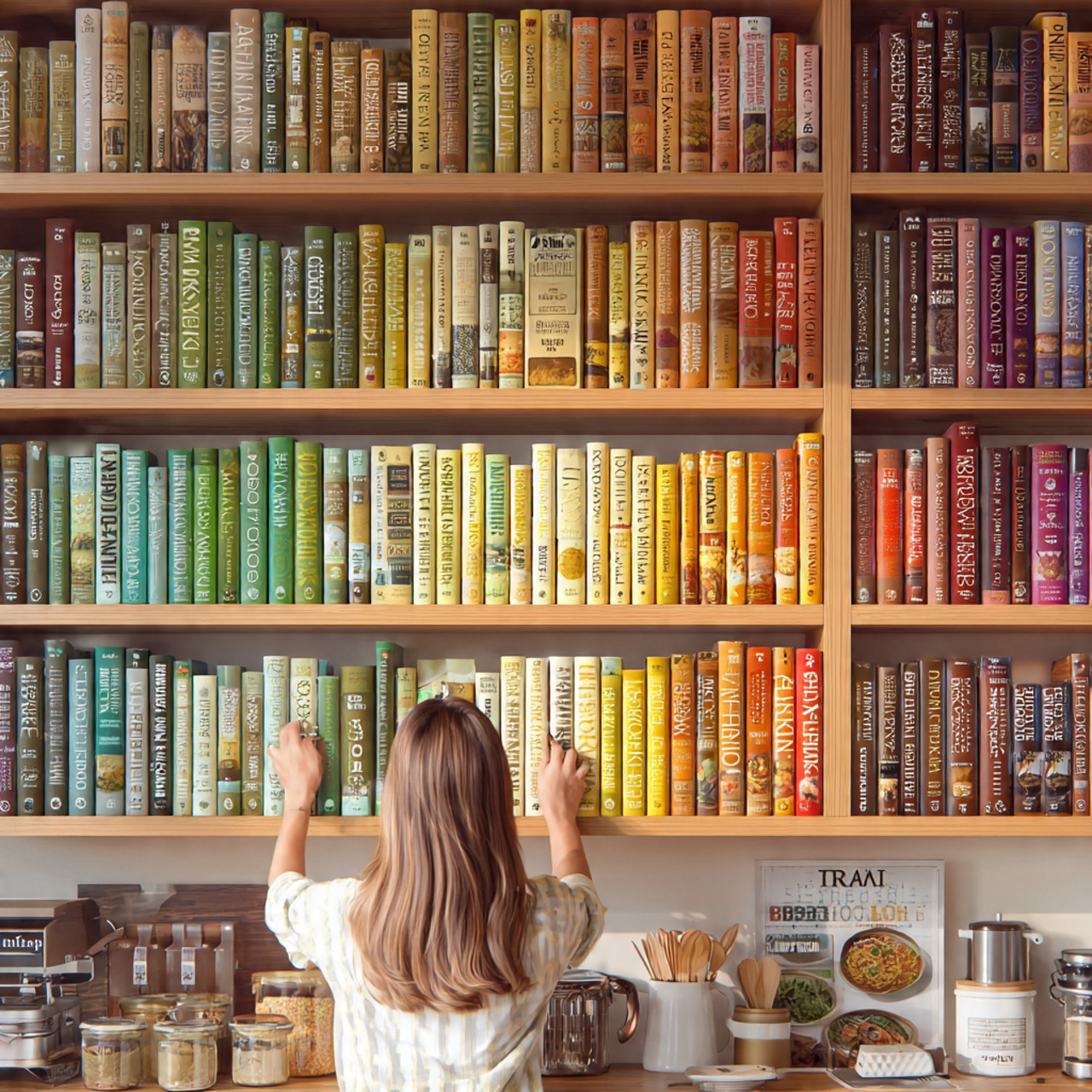 ultra realistic kitchen shelf featuring a color co