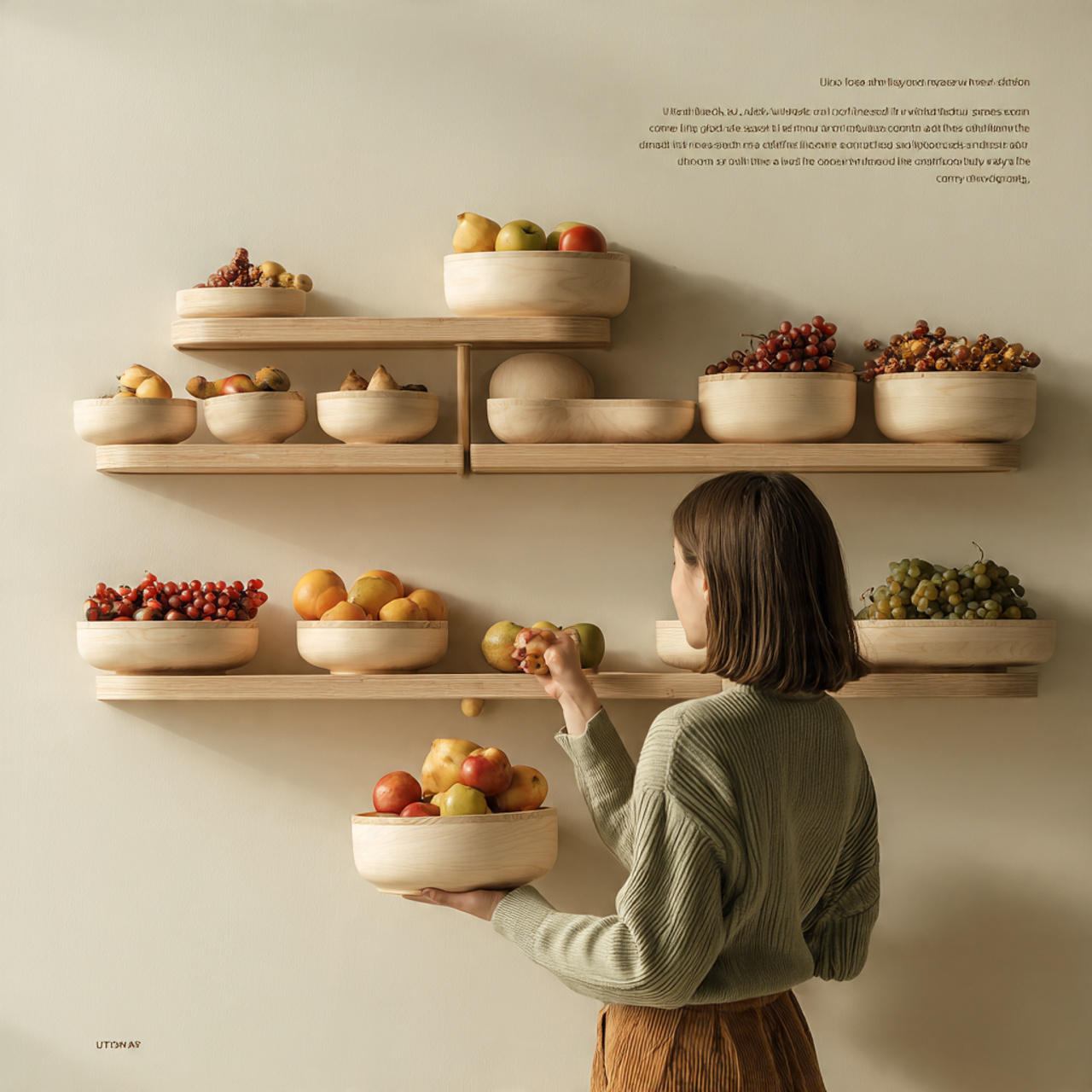 ultra realistic kitchen shelf featuring scandinavi