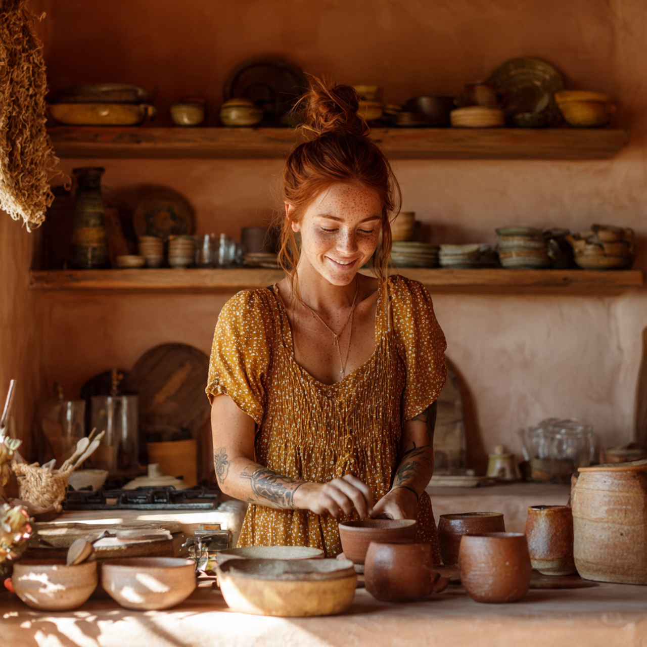 ultra realistic lifestyle image of kitchen shelves 1