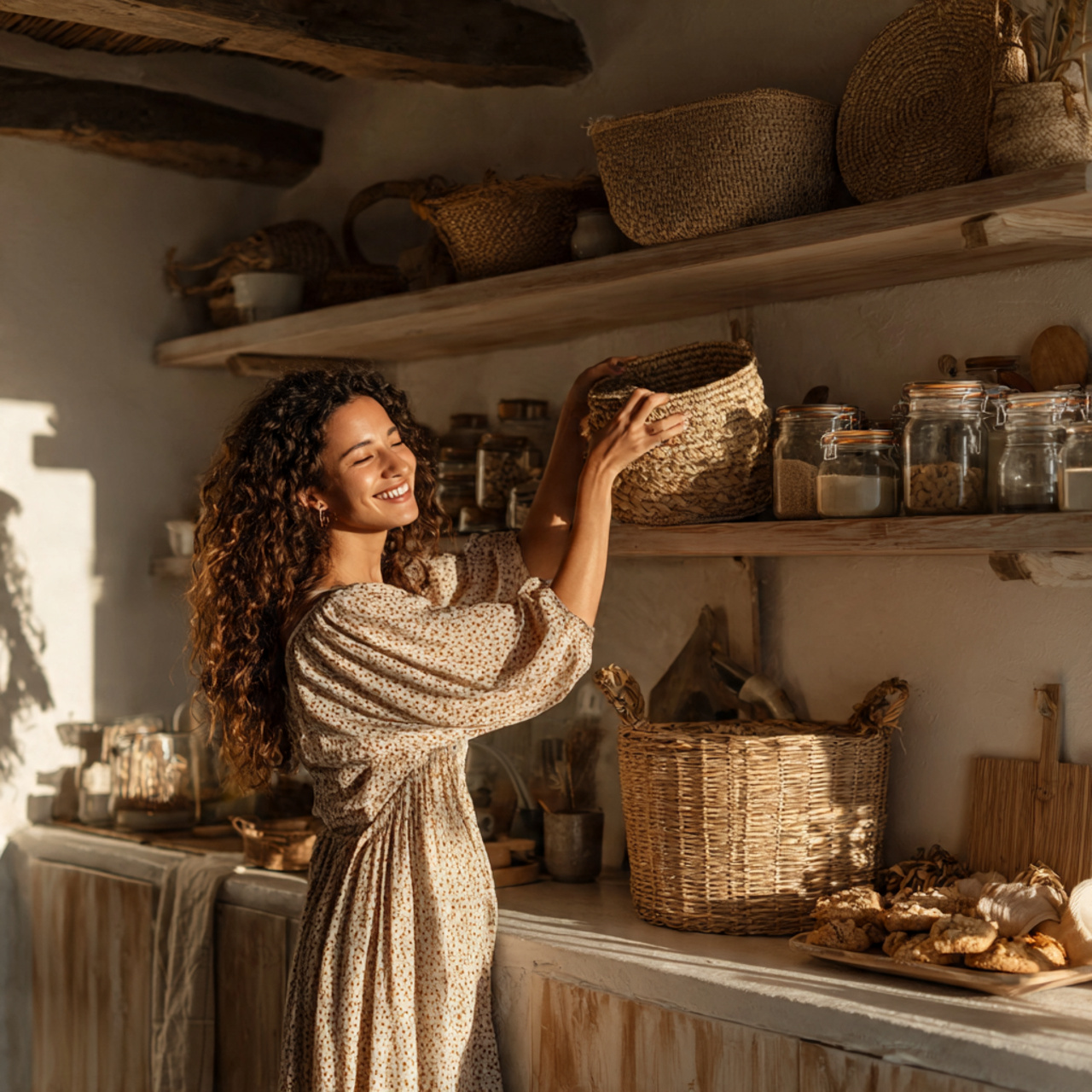 ultra realistic lifestyle image of kitchen shelves 2