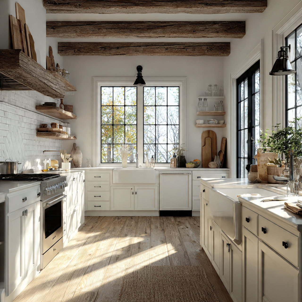 ultra realistic modern farmhouse kitchen decor ins