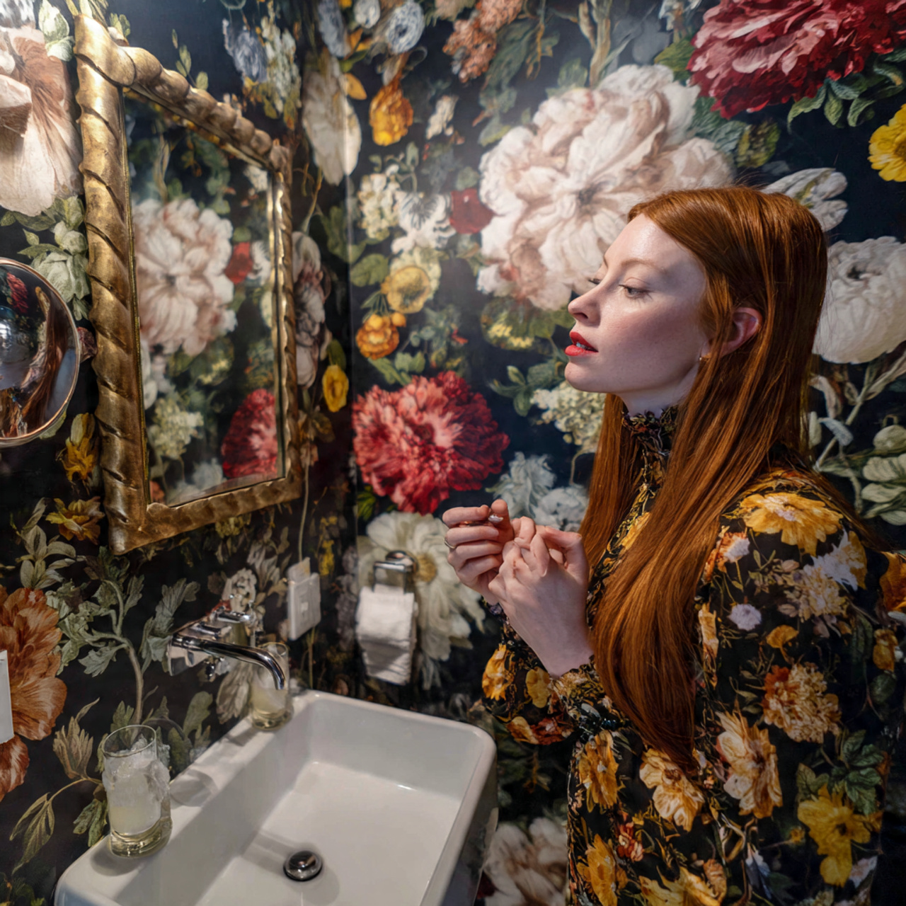 ultra realistic photo of bold patterned wallpaper