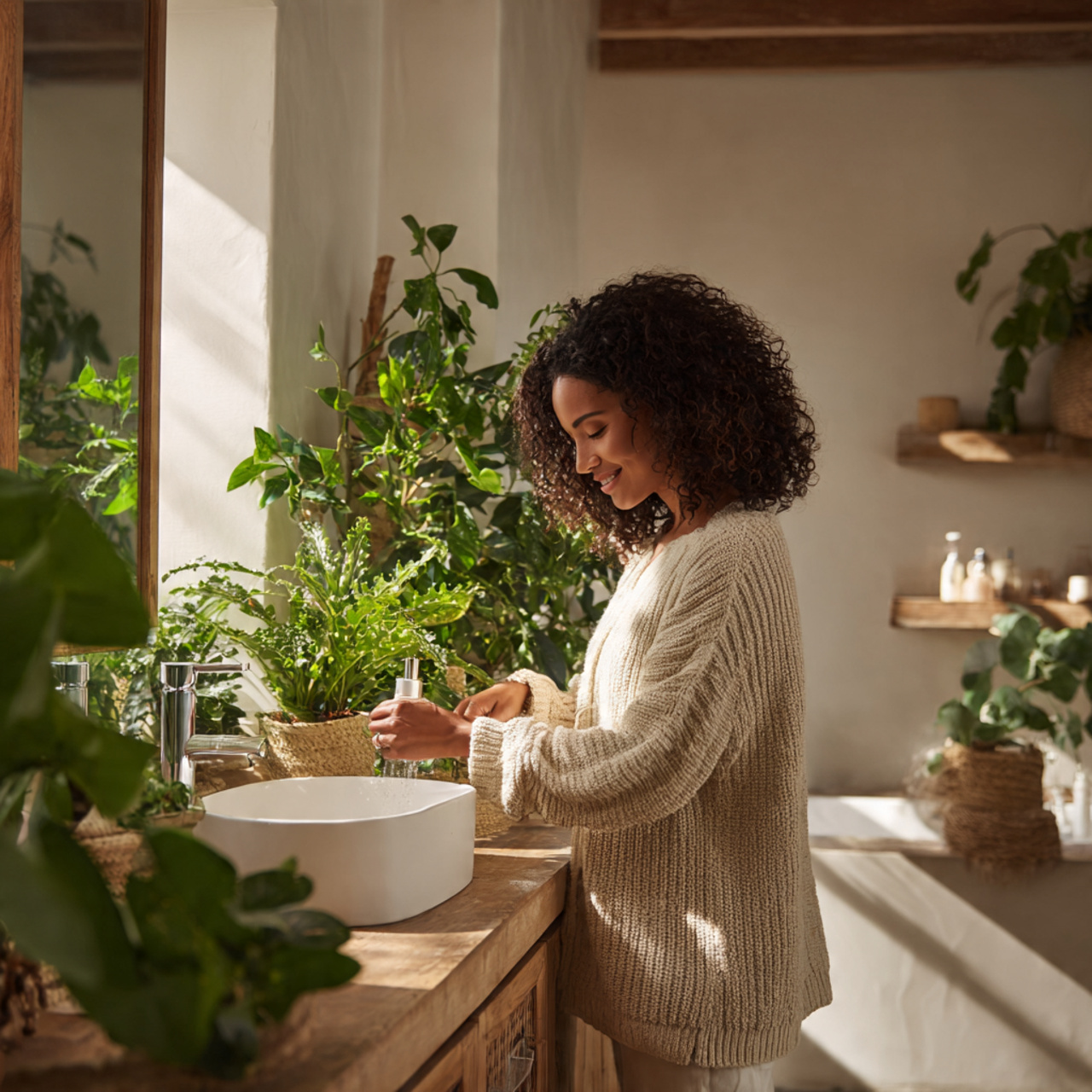 ultra realistic photo of botanical oasis guest bat