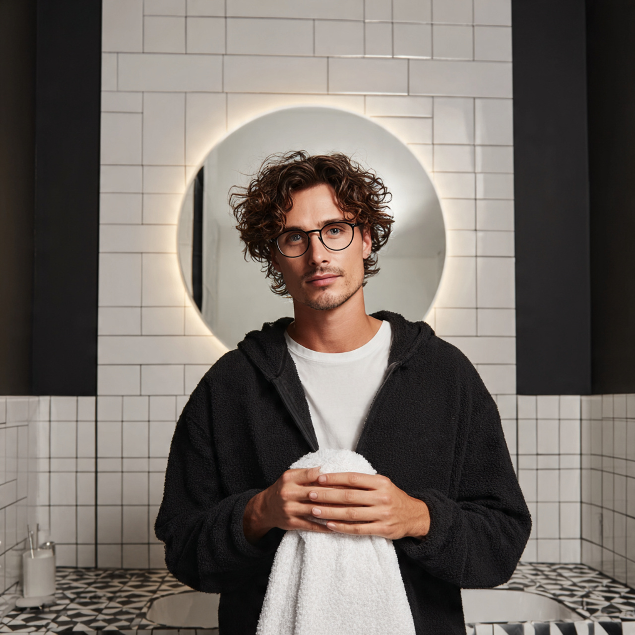 ultra realistic photo of high contrast black and w