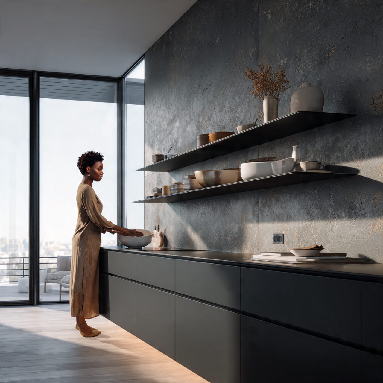 ultra realistic photo of kitchen shelves decor ide 2