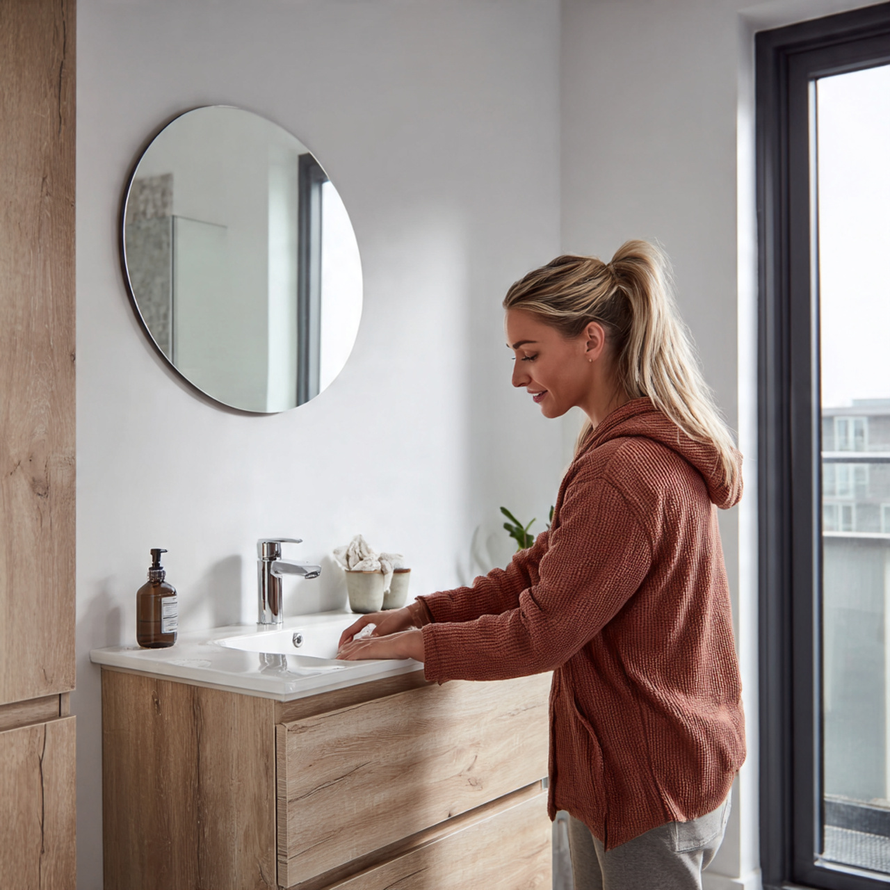 ultra realistic photo of scandi minimalist guest b