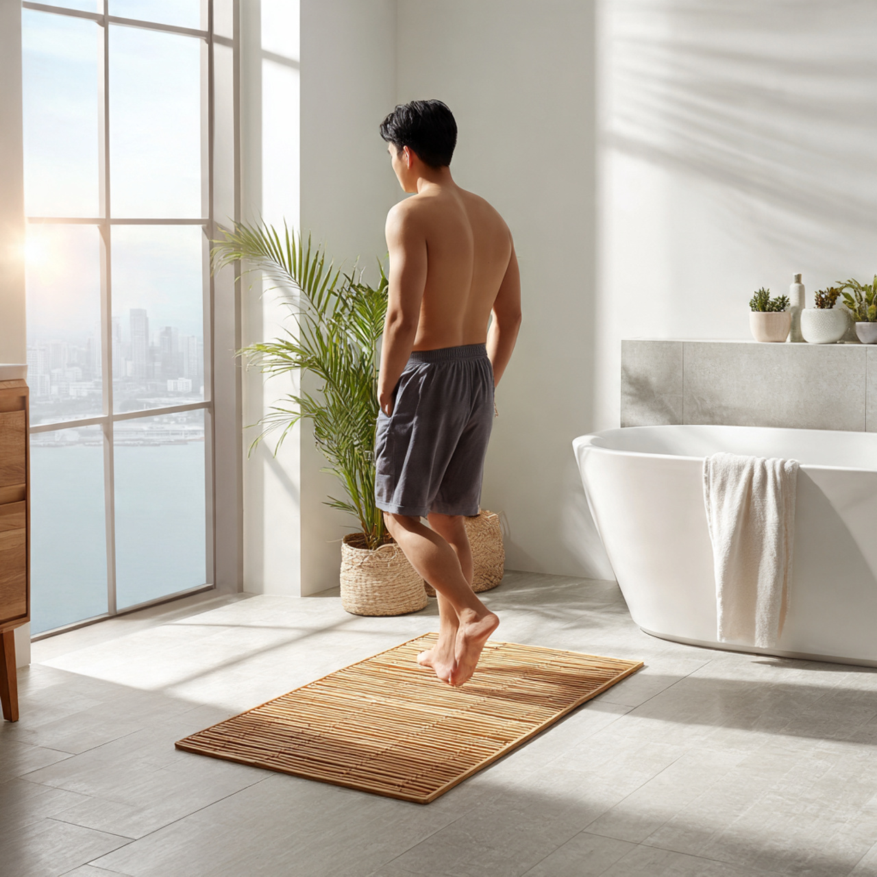 ultra realistic photo of simple bathroom decor ide 4