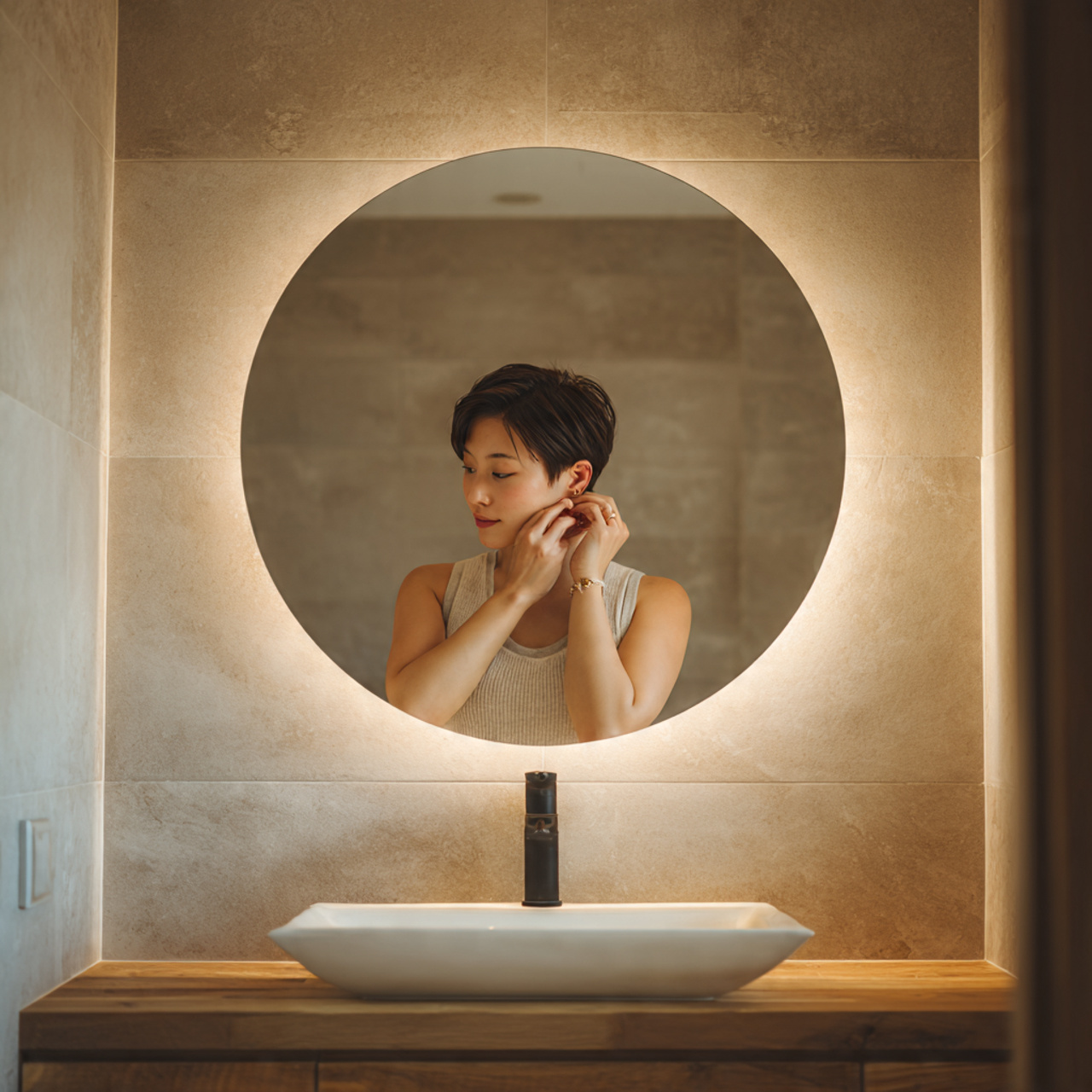 ultra realistic photo of simple bathroom decor ide 8