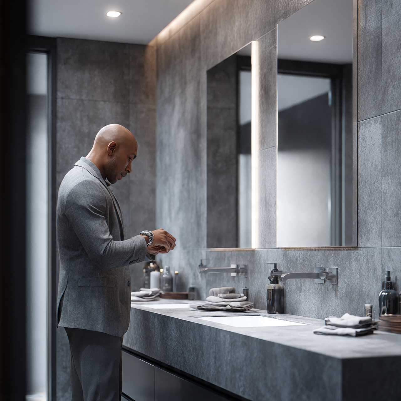 25 Modern Bathroom Decor Ideas for a Sleek & Stylish Upgrade 12 ultra realistic wide angle interior shot of modern