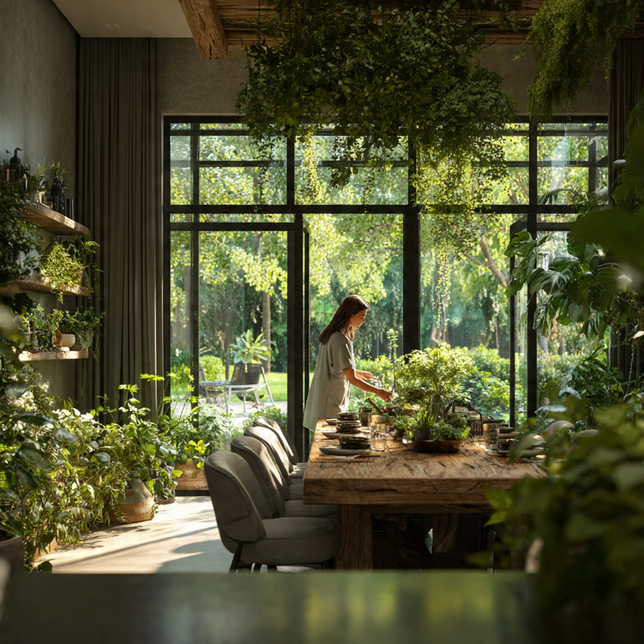 ultra realistic dining room interior showcasing dining room