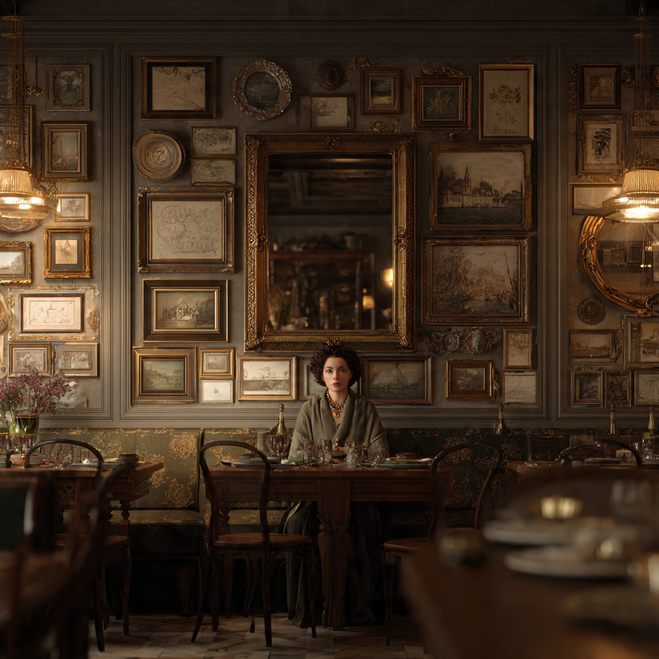 ultra realistic elegant dining room presenting dining room