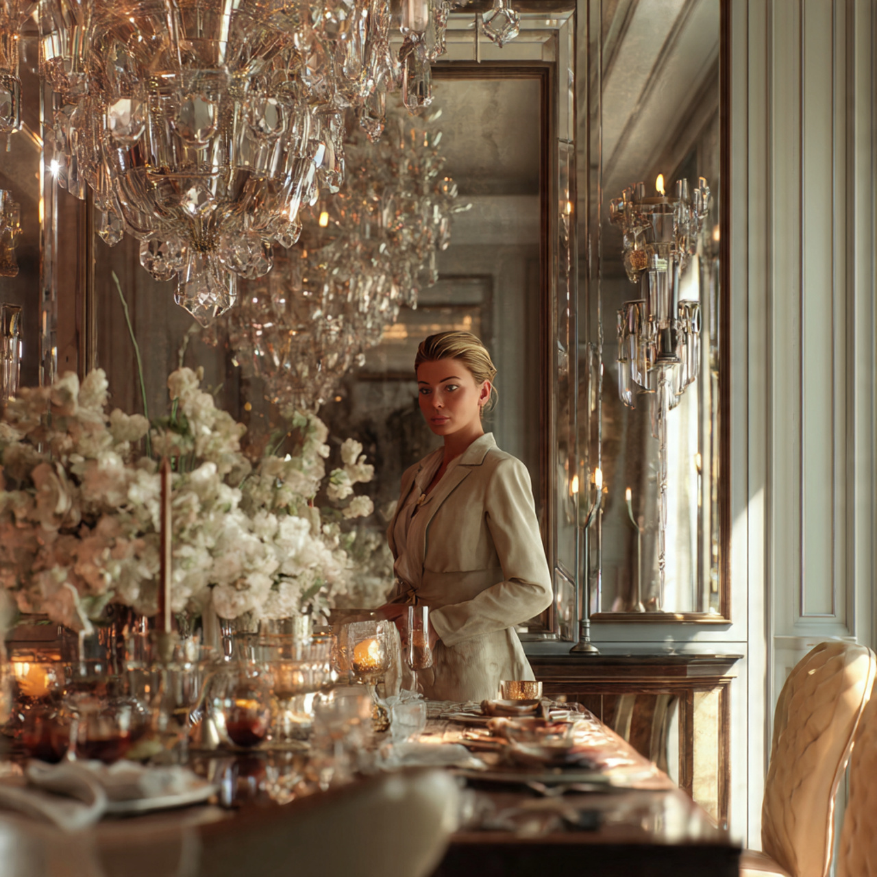 ultra realistic elegant dining room showcasing dining room