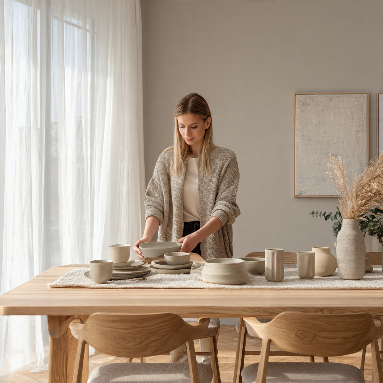 ultra realistic interior photograph of dining room decor 1