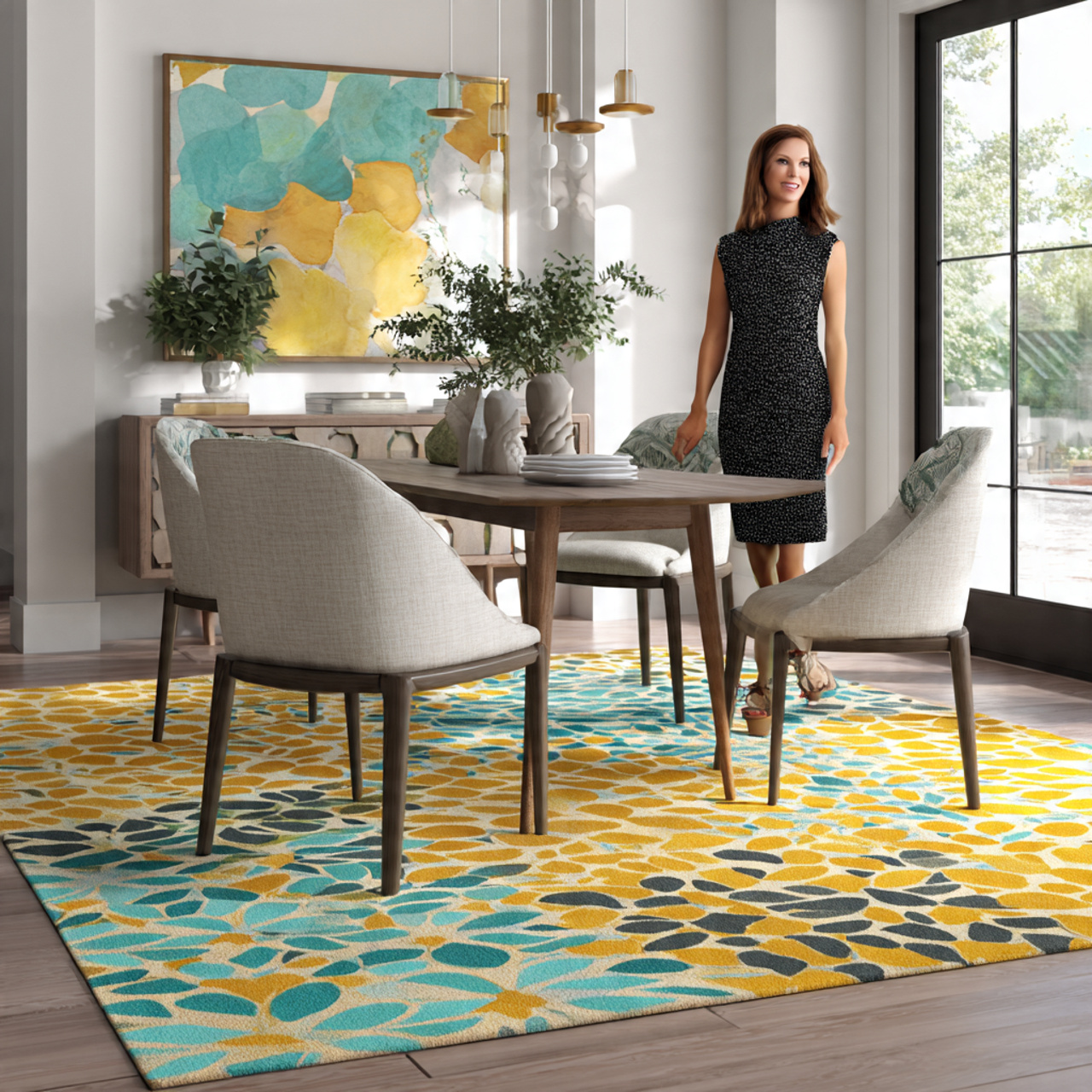 ultra realistic stylish dining room interior displaying dining