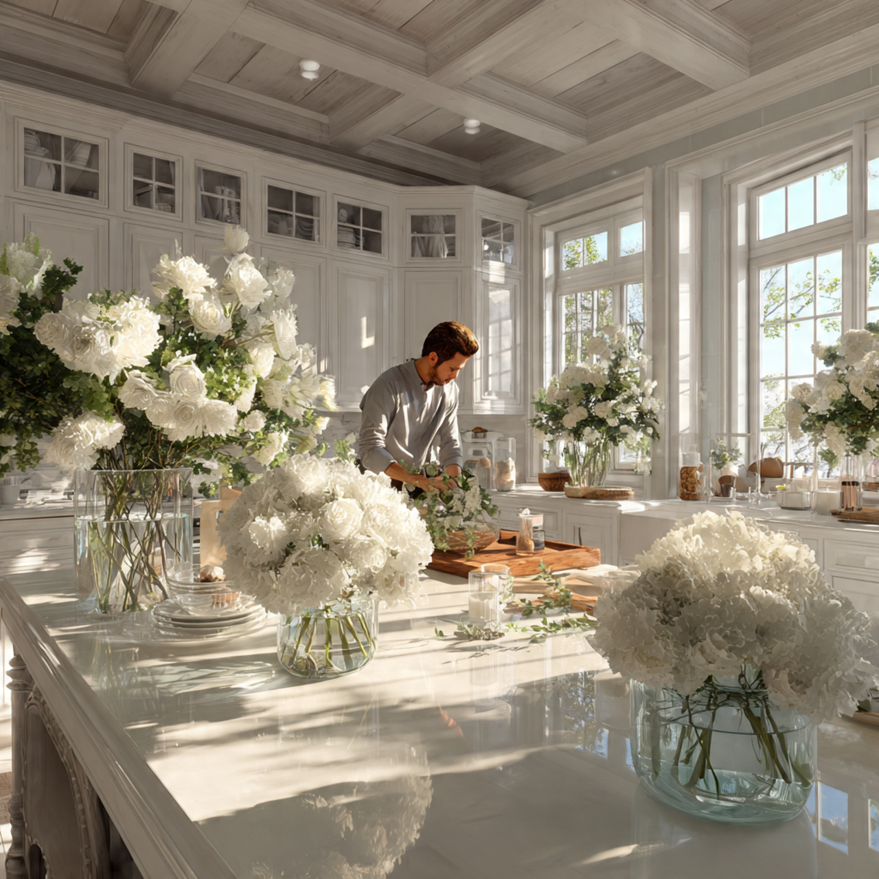 white kitchen with white kitchen decor ideas adorn