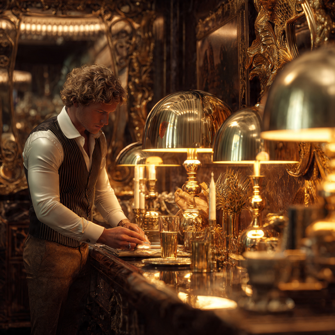 70s living room ideas with brass and gold metallic