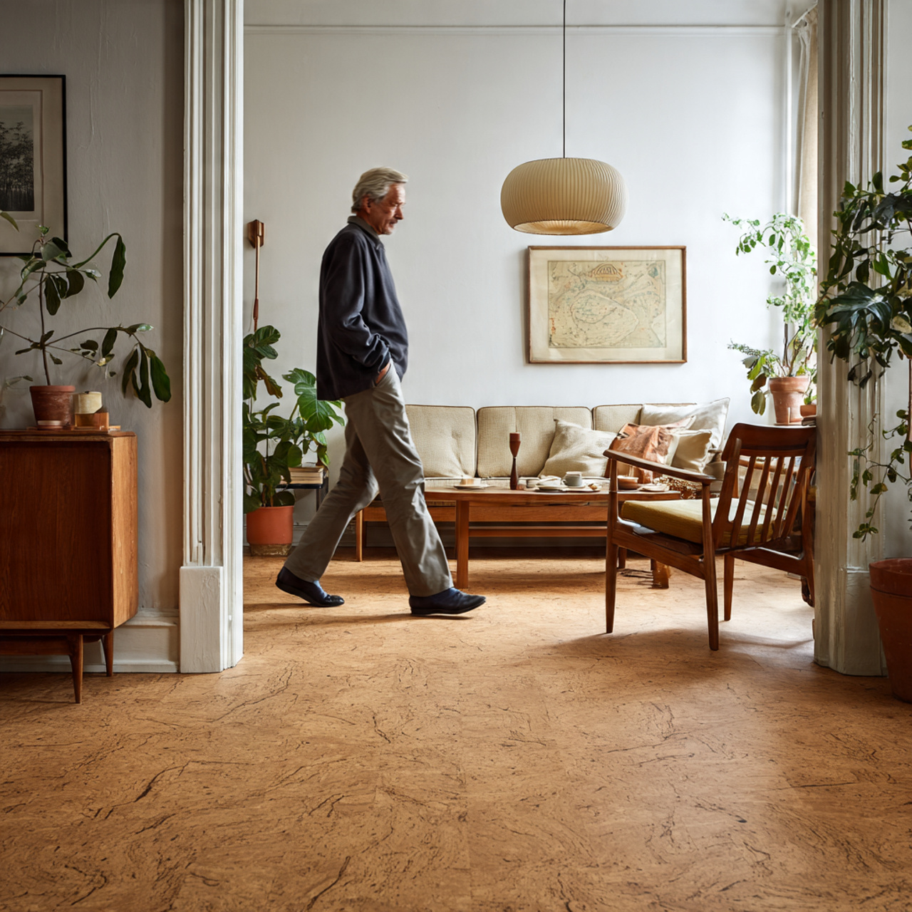 70s living room ideas with cork flooring warmth ul