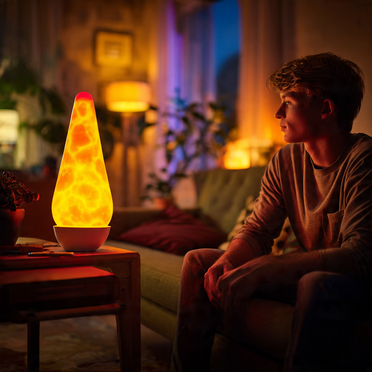 70s living room ideas with statement lava lamp lig