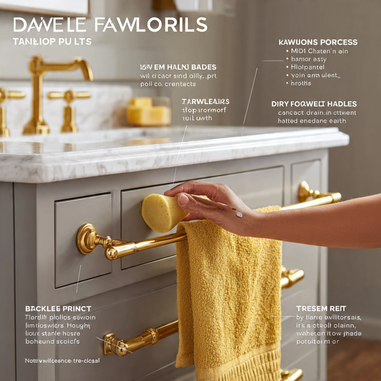 a bathroom vanity with drawer pulls faucet handles