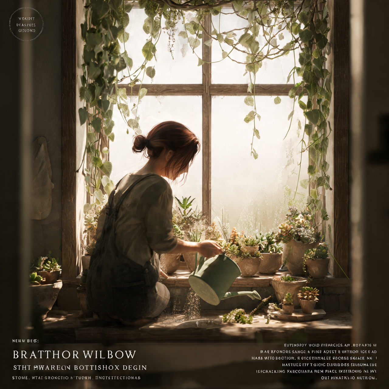 a bathroom window with a small window box filled w