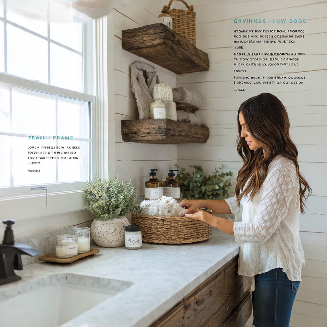 a bathroom with a crisp white shiplap focal wall b