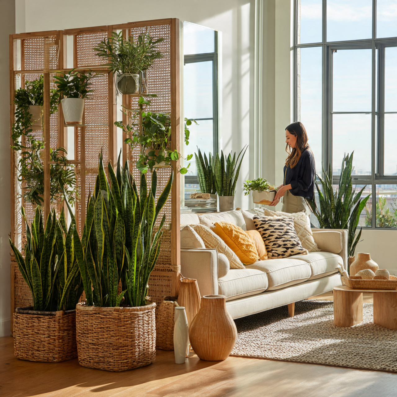 a bright cozy living room showcasing living room p