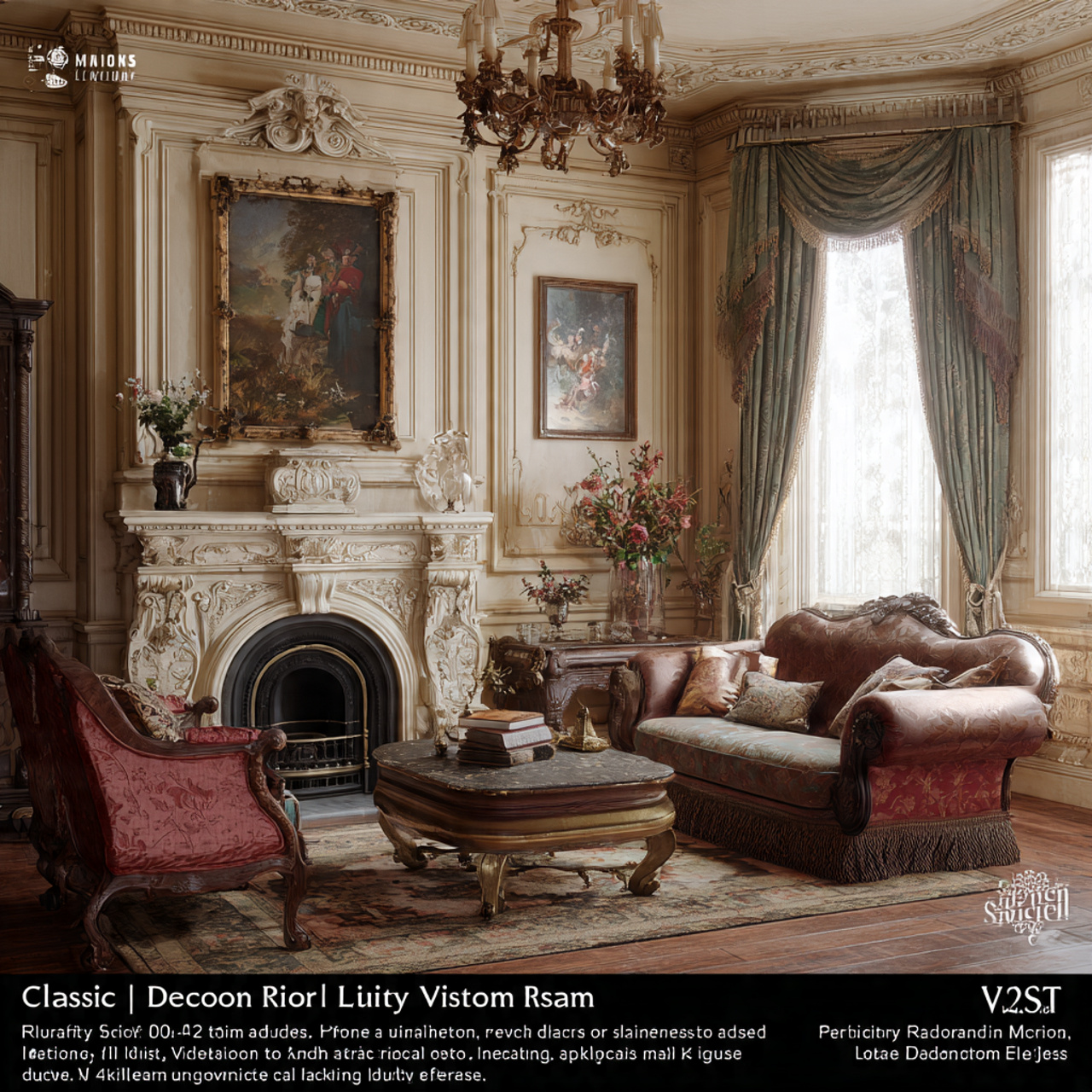 a classic victorian living room with fireplace ide