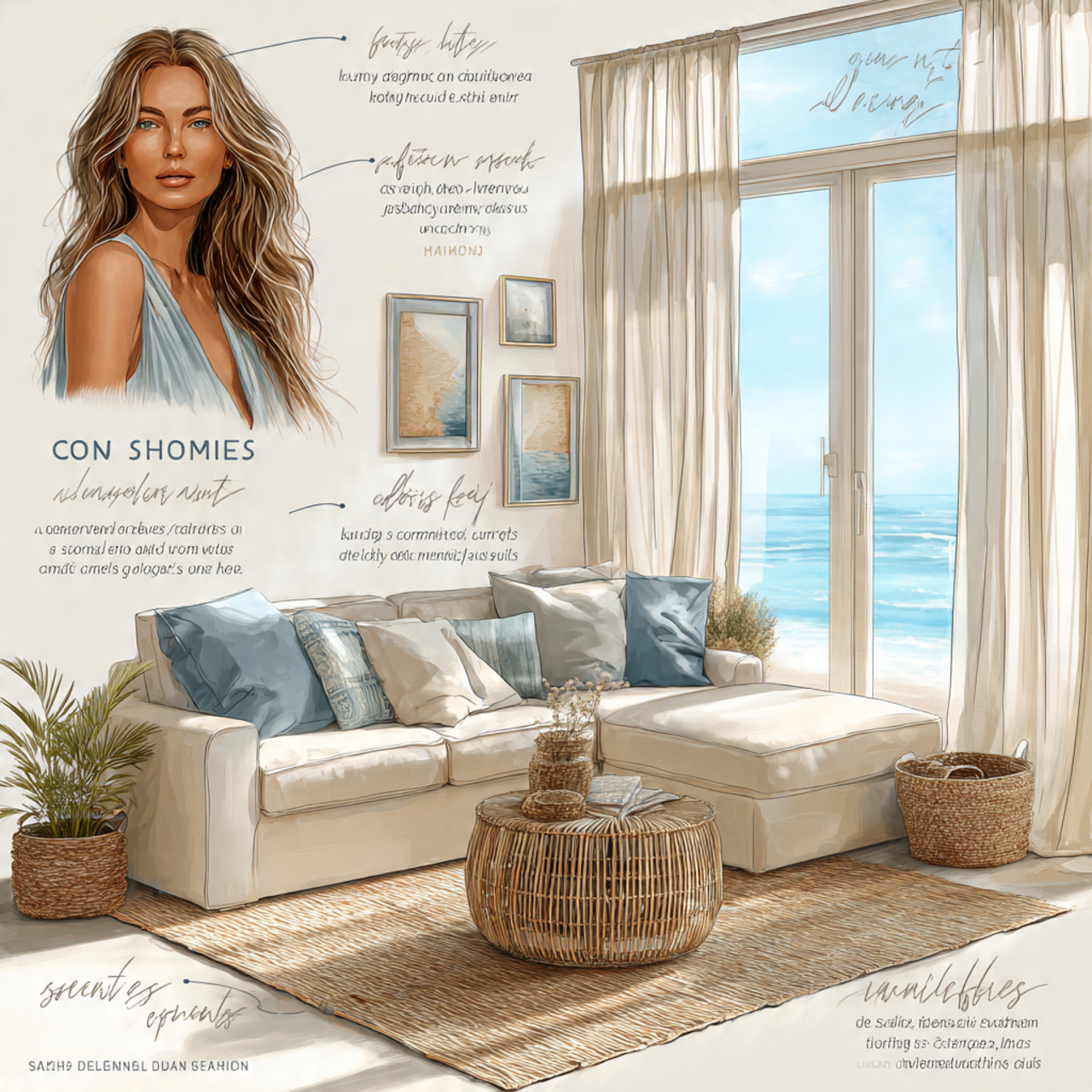 a coastal breeze living room style ideas featuring