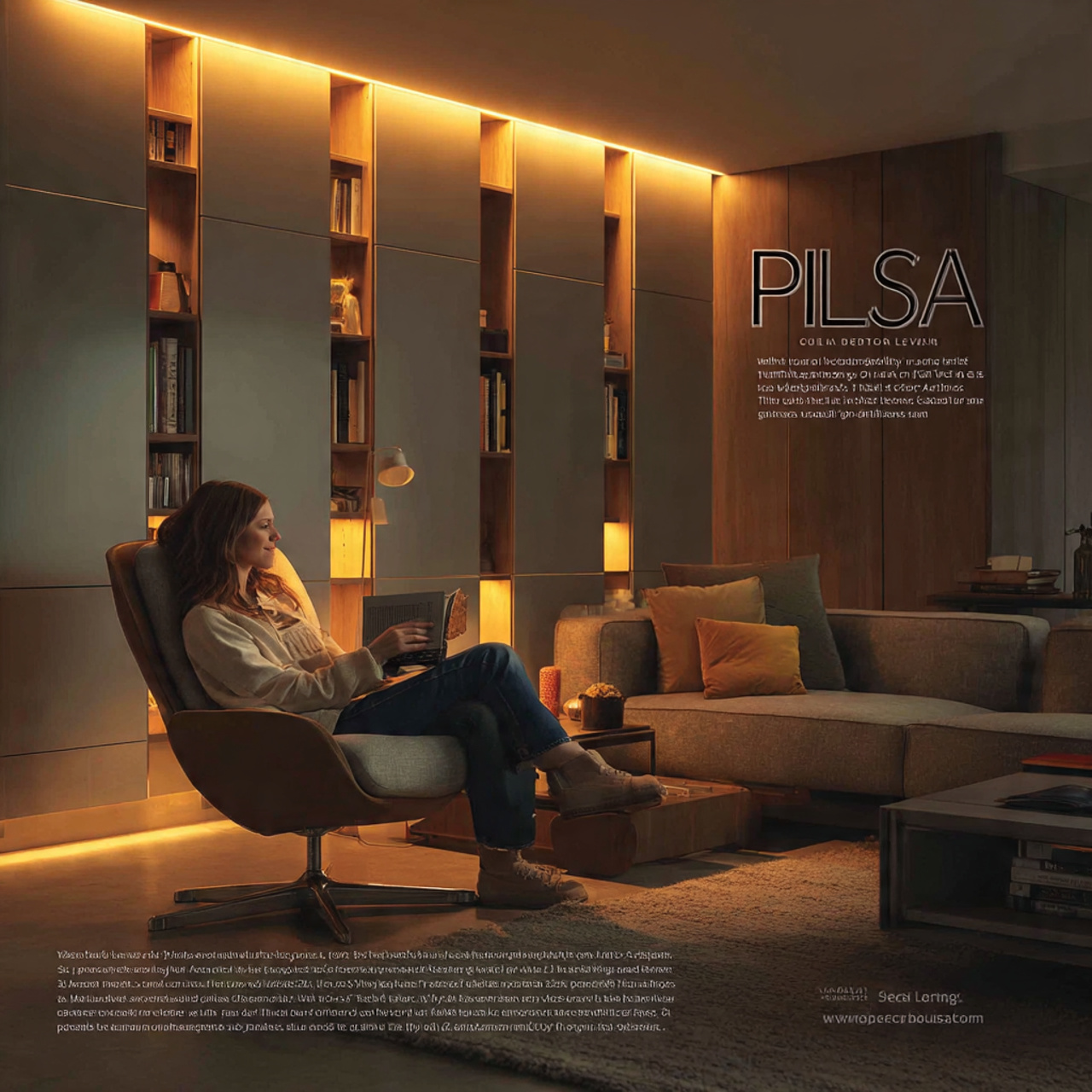 a contemporary living room showcasing living room