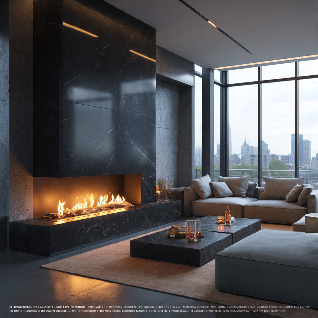 a contemporary living room with fireplace ideas fe