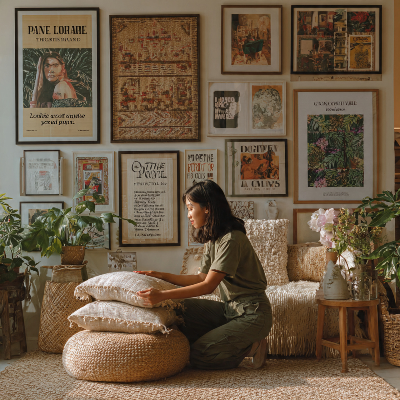 a cozy eclectic living room showcasing living room