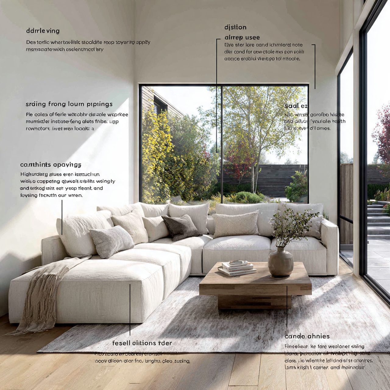 a cozy l shaped sectional sofa hugging the corner