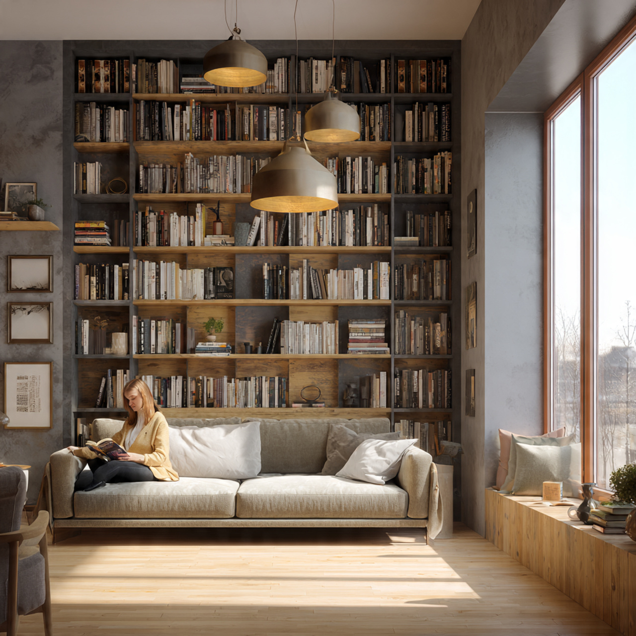 a cozy modern living room featuring a living room