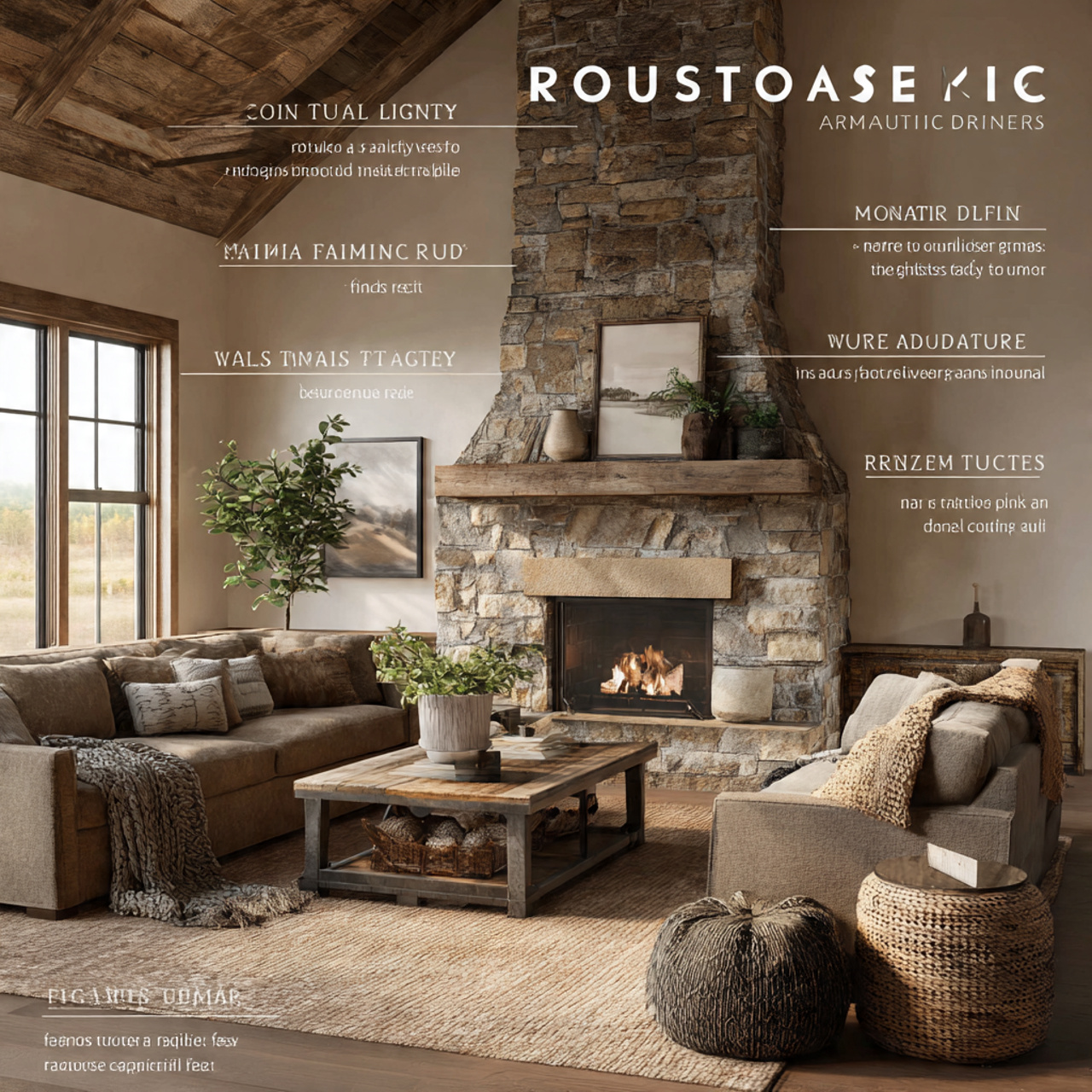 a cozy rustic living room with fireplace ideas fea