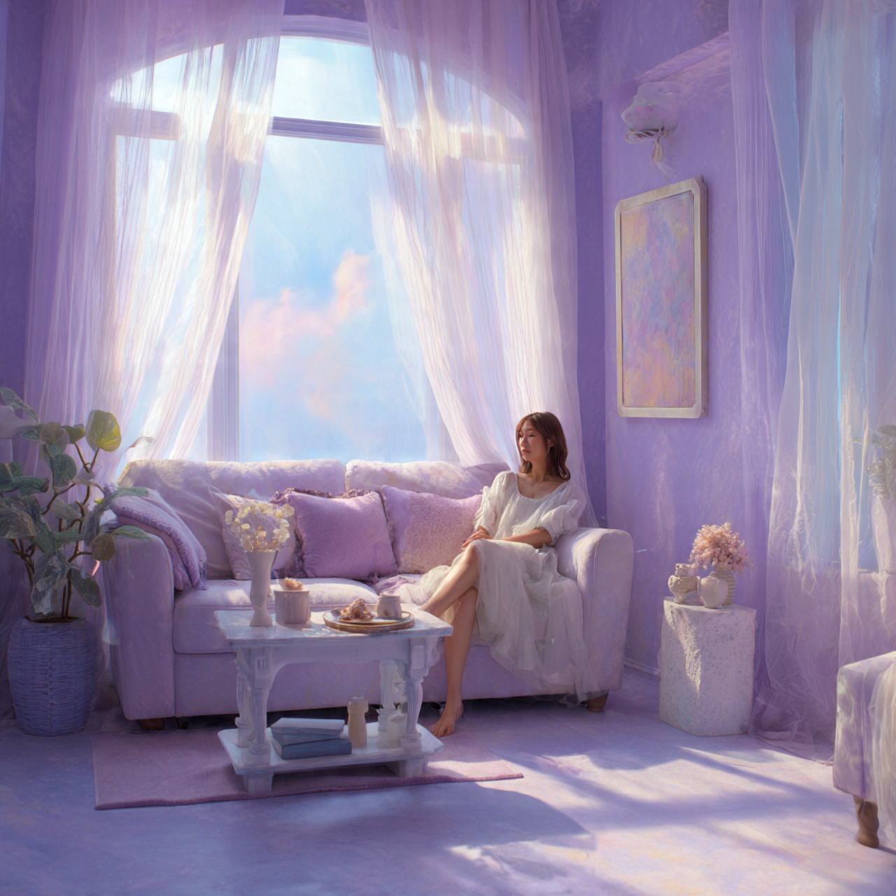 25 Best Living Room Paint Ideas to Refresh Your Space with Stunning Colors 17 a dreamy living room painted in soft lavender tone
