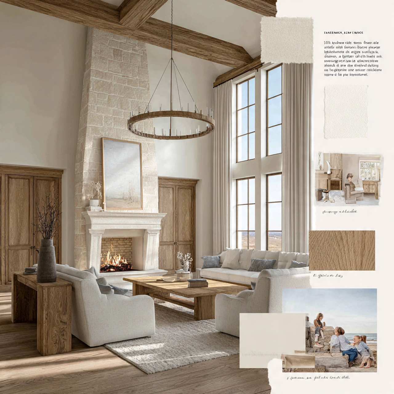 a french country living room with fireplace ideas