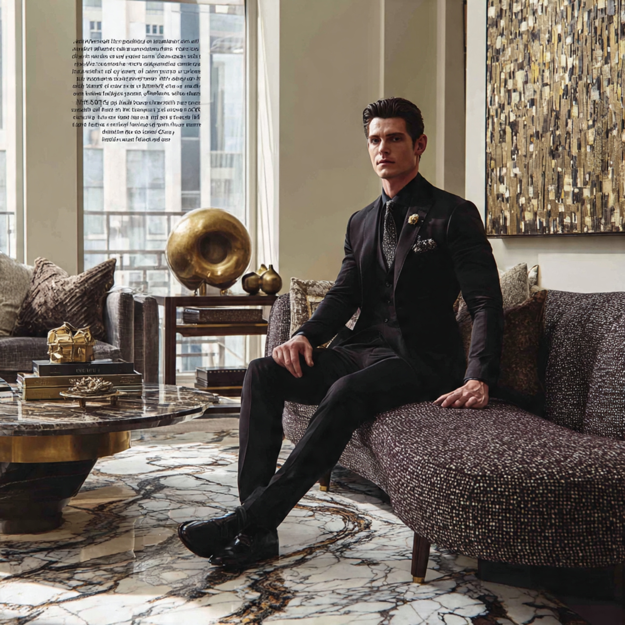 a high fashion editorial living room style ideas w