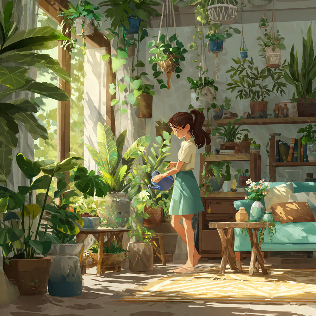 a lush and vibrant living room corner ideas setup