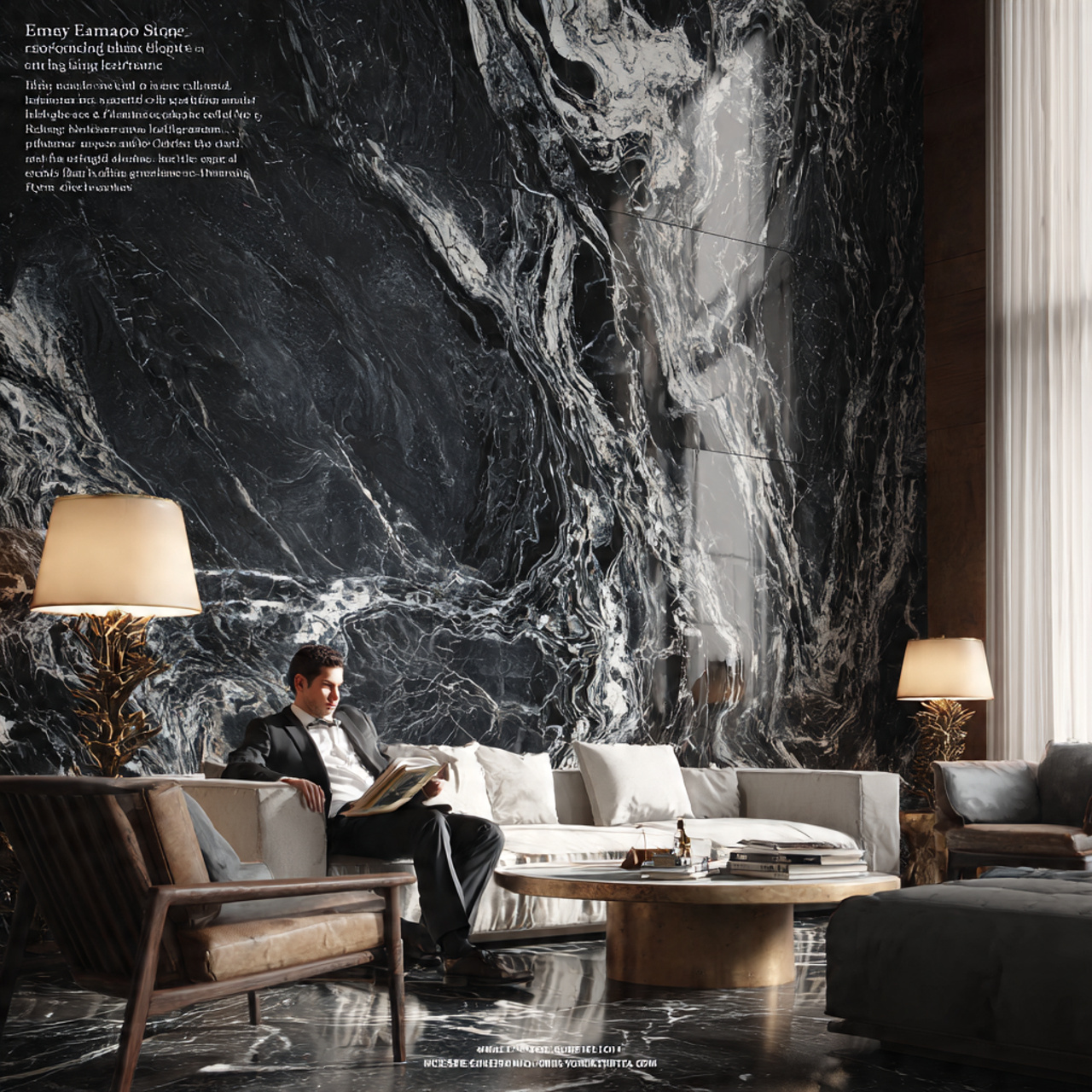 a luxurious living room with a living room accent