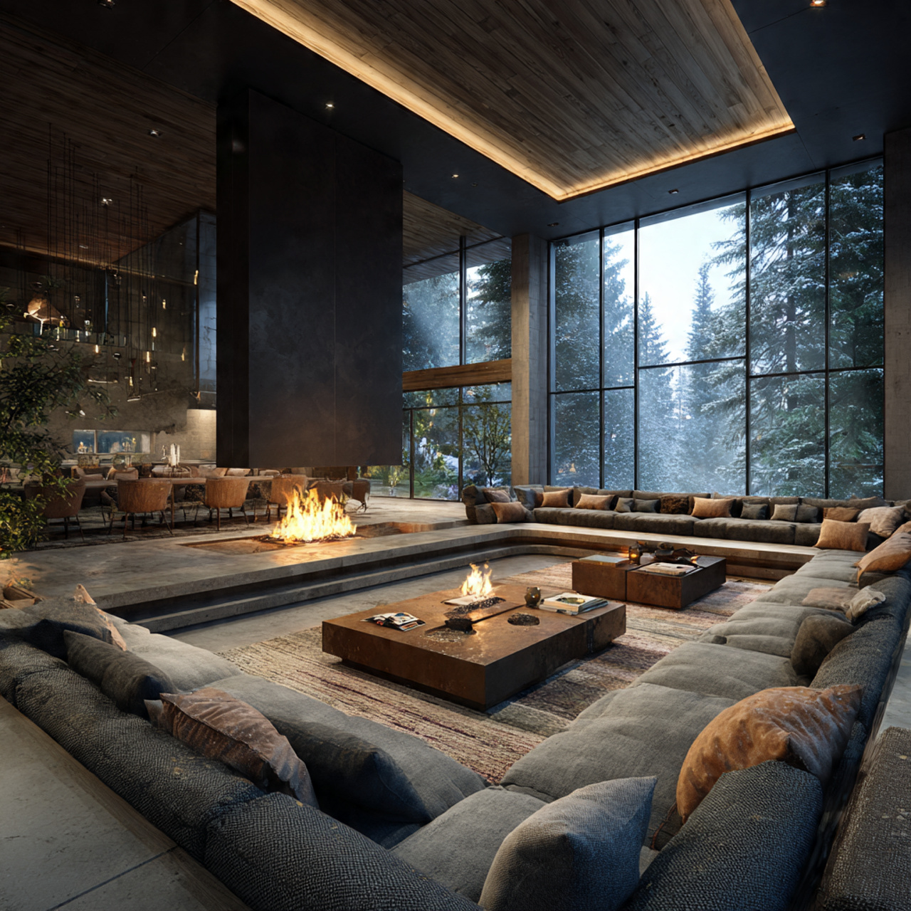 a luxurious living room with fireplace ideas featu