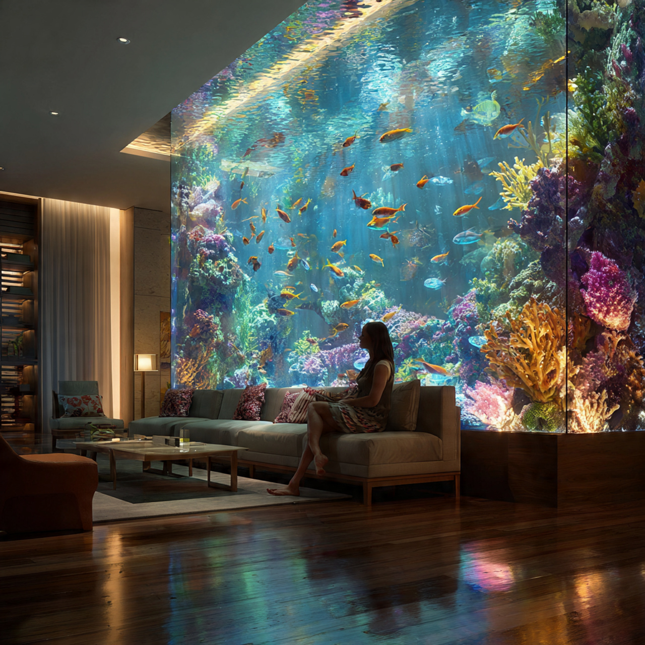 a luxurious modern living room featuring living ro