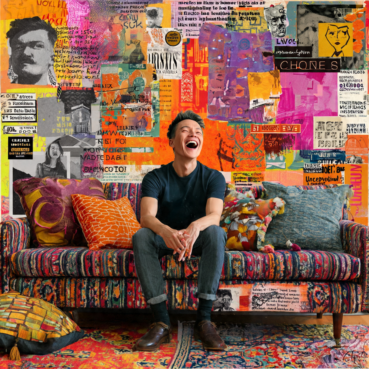 a maximalist color explosion living room style ide