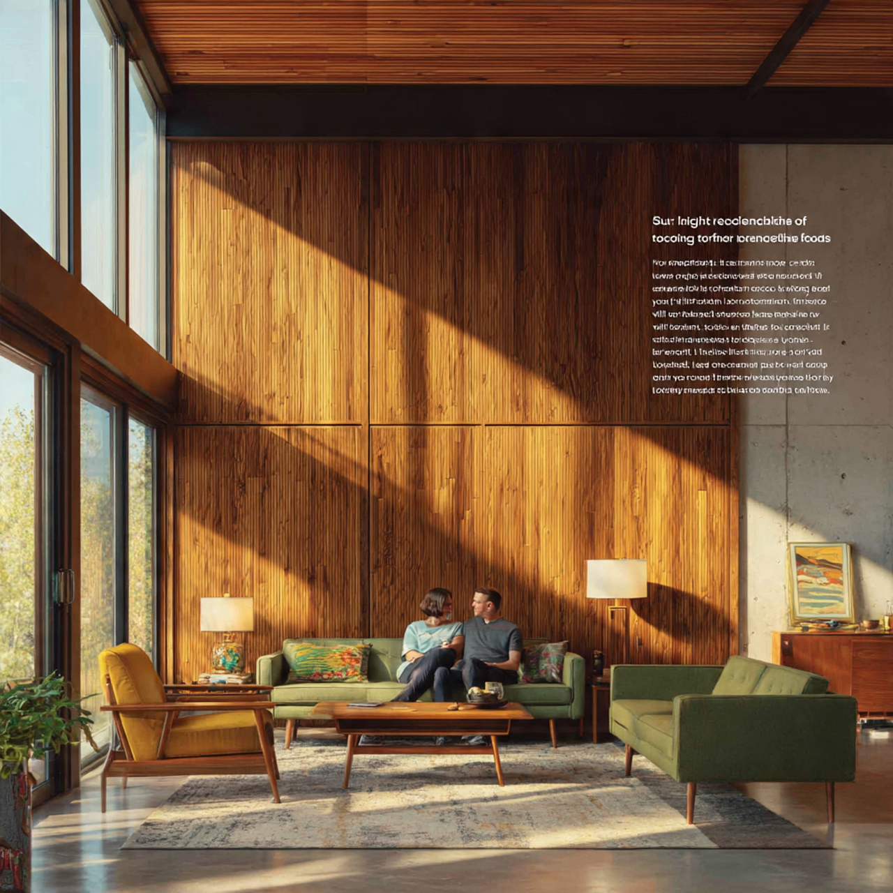 a mid century modern living room highlighting livi