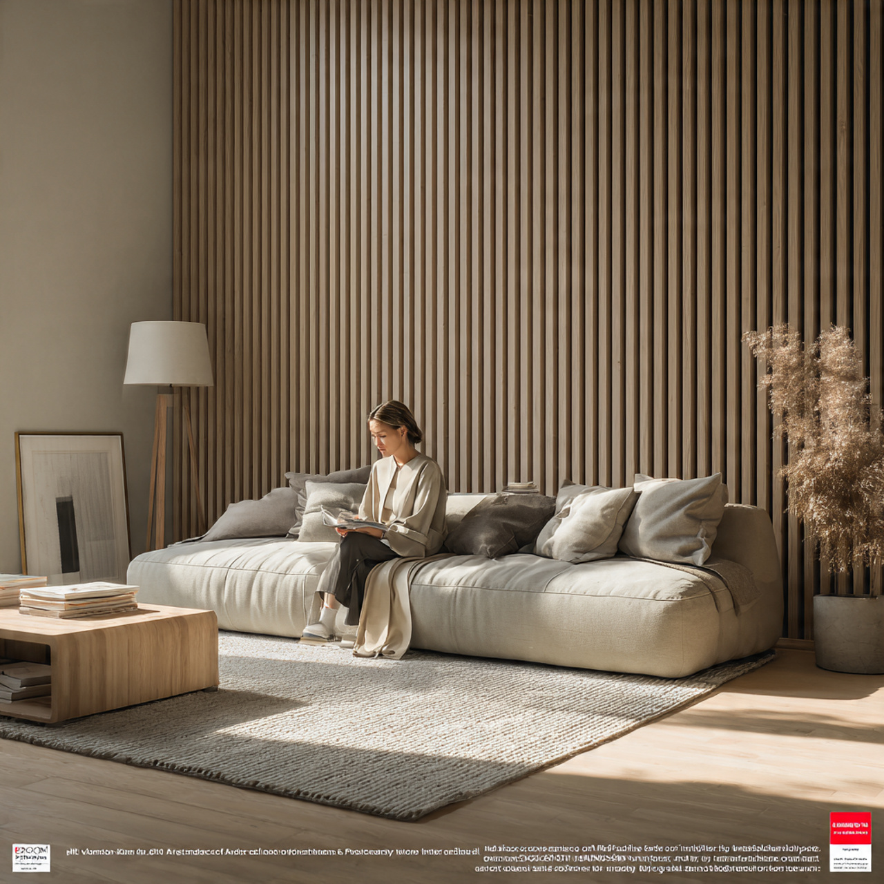 a modern japanese inspired living room displaying