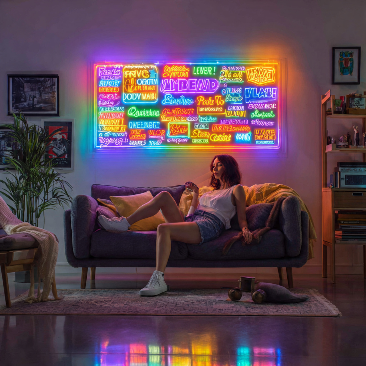 a modern living room highlighting living room wall