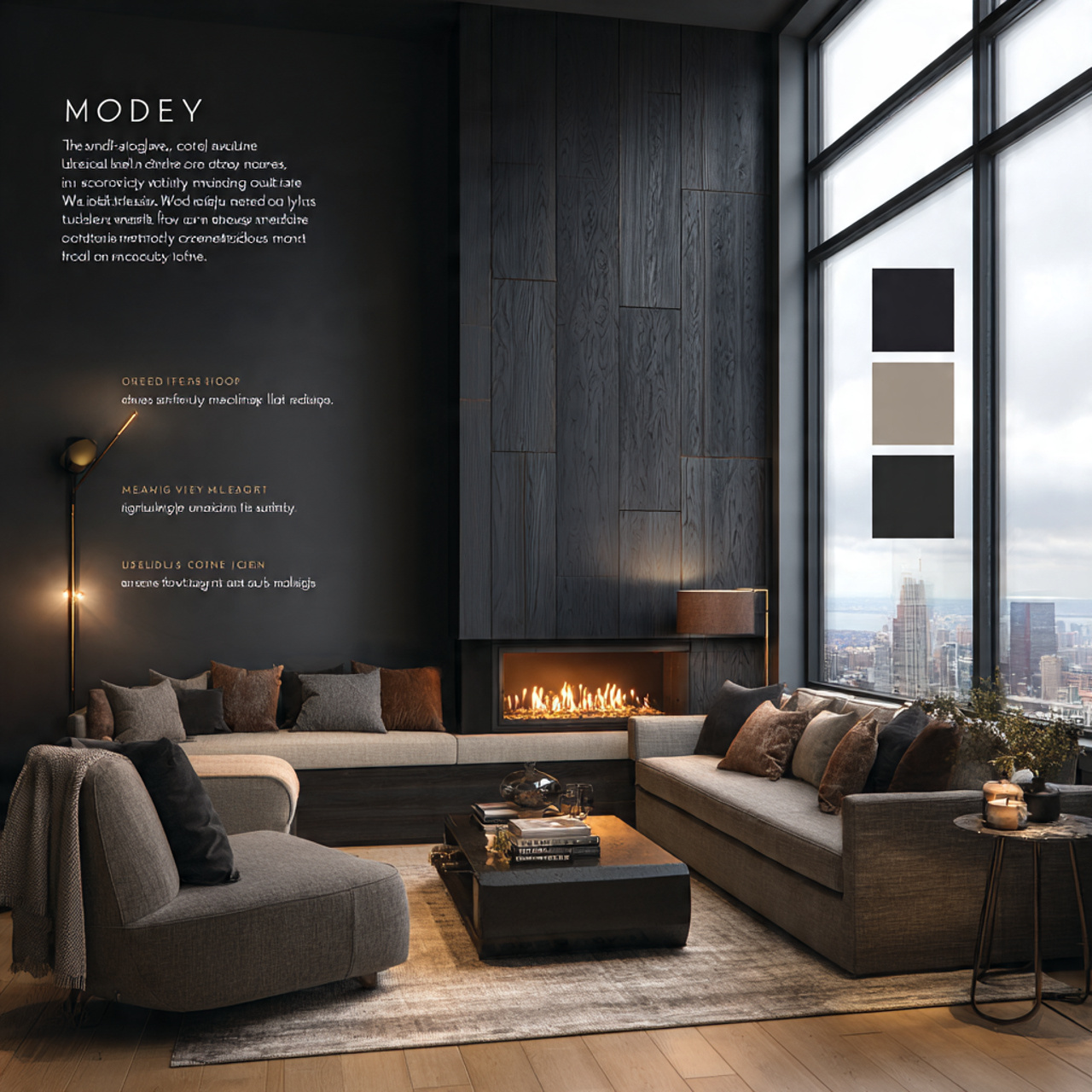 a modern living room with fireplace ideas featurin 1